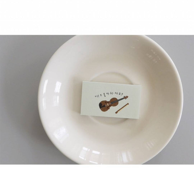 Suatelier Daily Deco Sticker sheet – Jazz Cafe theme with illustrated musical instruments and cozy café items.