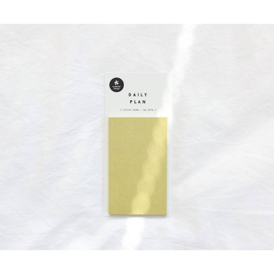 Suatelier Daily Plan .62 Sticky Notes in beige color, minimalist rectangular sticky memo pad with 40 sheets.