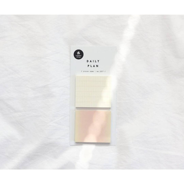 Suatelier Daily Plan.63 Sticky Notes – minimalist square sticky memo pad in neutral tones for planners, journals, and desk organization.