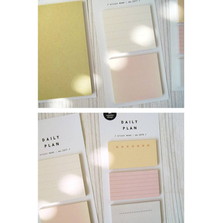 Suatelier Daily Plan .64 Sticky Notes – minimalist memo pad in soft tone, 55 × 30 mm, 40 sheets, for planners and desk notes.