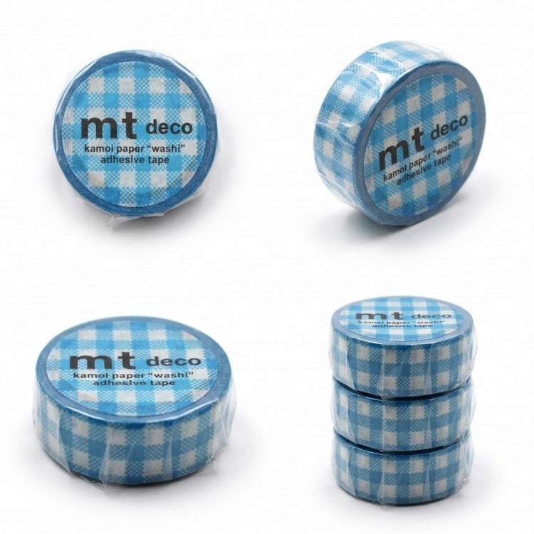 MT 1P Kamoi Washi Tape - Ichimatsu Gingham Blue
