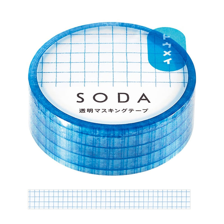 Hitotoki Soda Transparent Masking Tape (Grid)