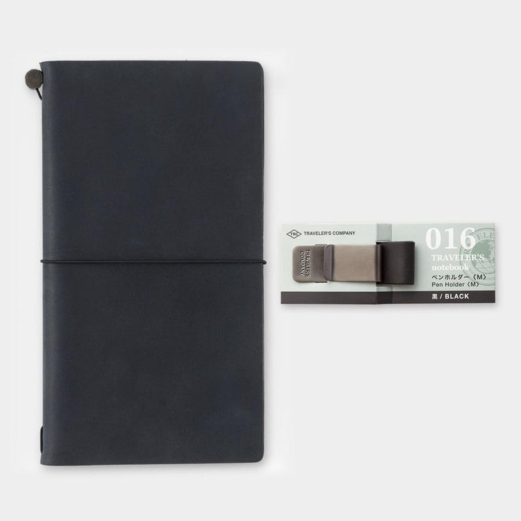 Traveler's Notebook Refill 016 (Regular & Passport Size) - Pen Holder <Medium> Black