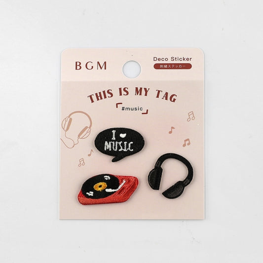 BGM Stickerei Aufkleber Musik