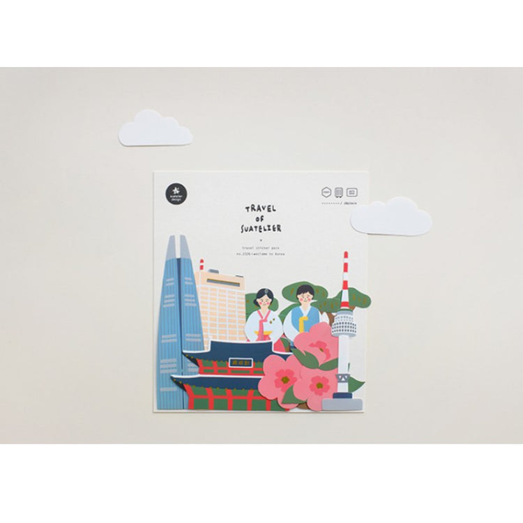 Suatelier Travel Luggage Sticker Pack - Welcome To Korea