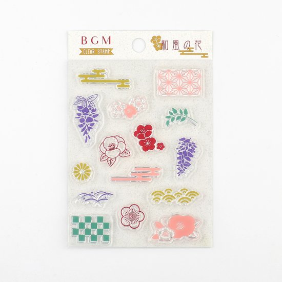 BGM Retro / Japanese Style Flowers Clear Stamp