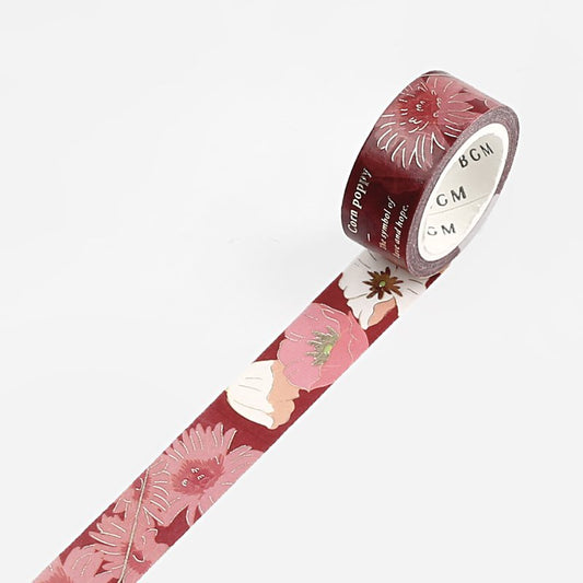 BGM Blossom Maroon Washi Tape
