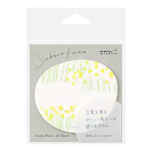 Midori Haftnotizen Transparent Flower Garden Gelb