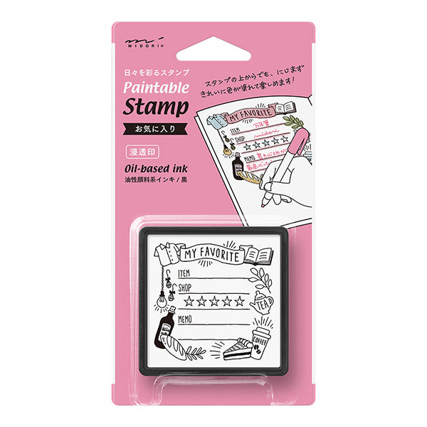 Midori Paintable Stamp Pre-inked Mein Favorit