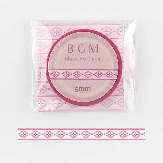 BGM Washi Tape Woven Ribbon Pink