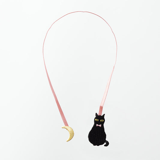 Midori-Lesezeichen-Aufkleber-Stickerei-schwarze Katze