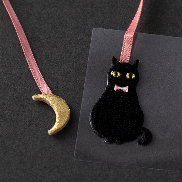 Midori Bookmark Sticker Embroidery Black Cat