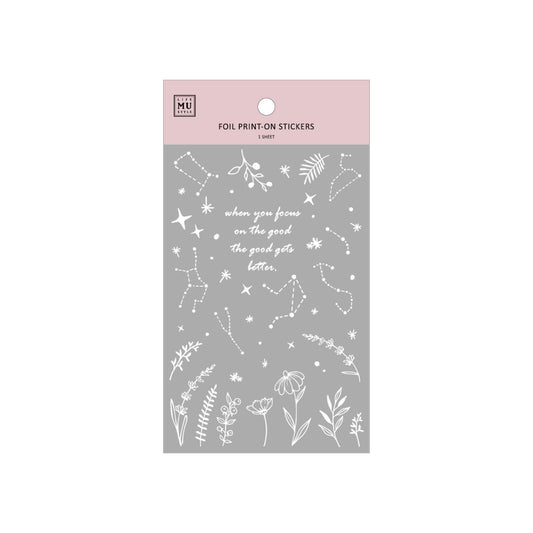 MU Craft Silver Foil Print-On Sticker 002