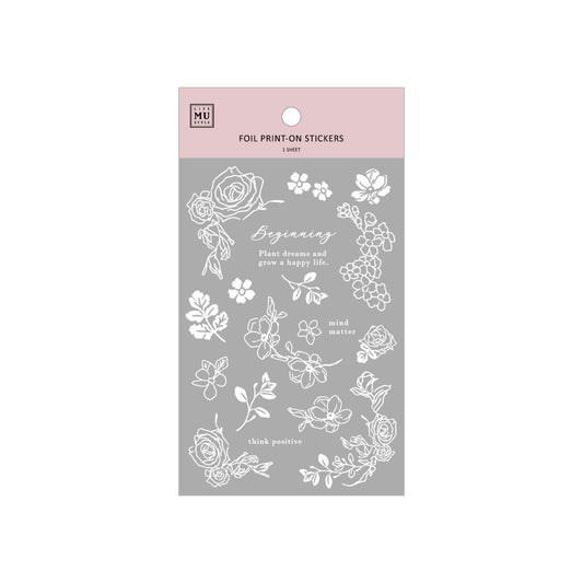 MU Craft Silver Foil Print-On Sticker 003