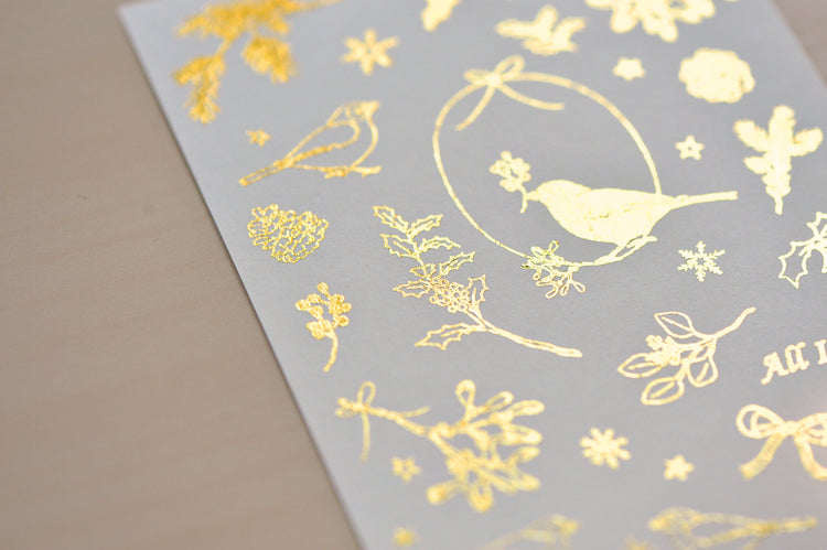 MU Craft Gold Foil Christmas Print-On Sticker 002