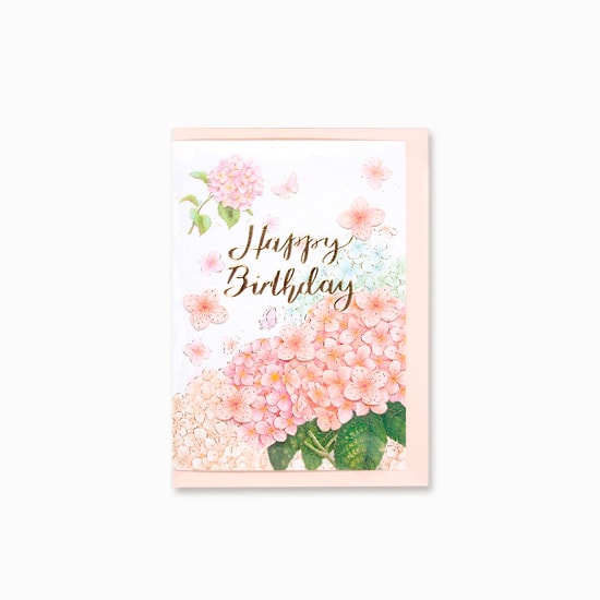 D'Won Card Happy Birthday Hydrangea
