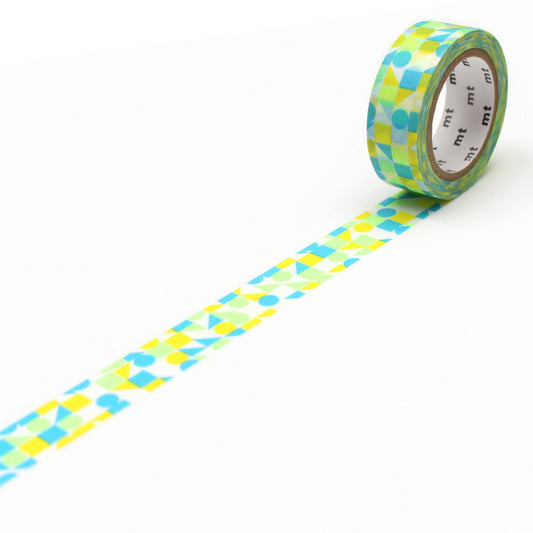 MT Deco Washi Tape Maru Sankaku Shikaku Blue