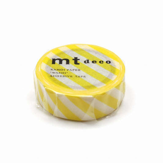 MT Deco Washi Tape Stripe Zitrone