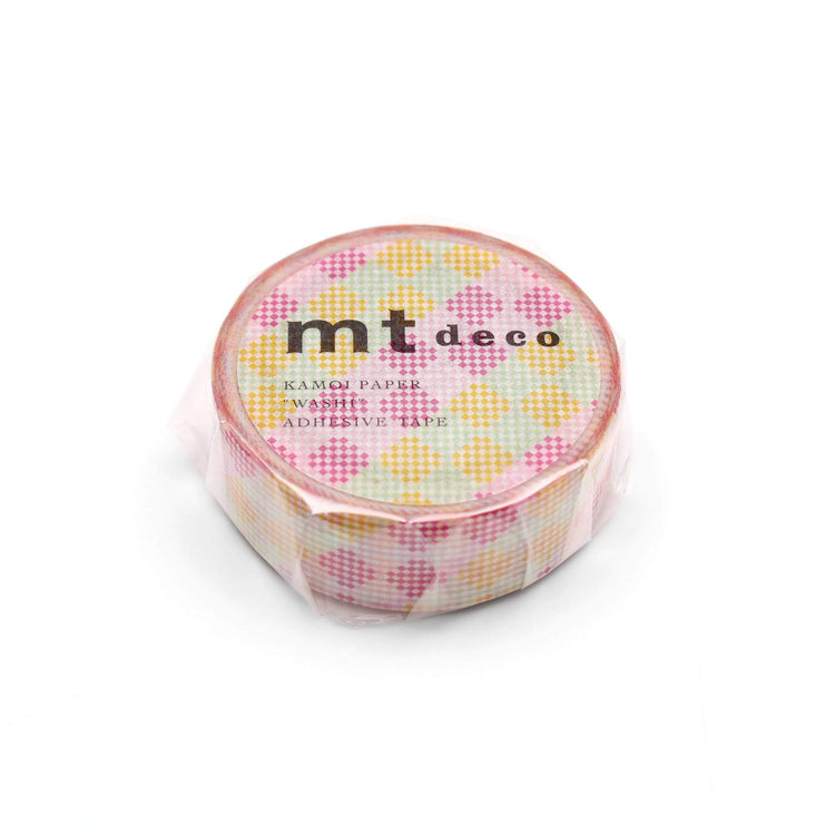 MT Masking Tape  Deco Washi Tape Checkers Stripe Pink