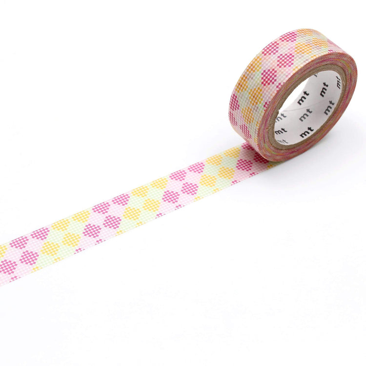 MT Masking Tape  Deco Washi Tape Checkers Stripe Pink