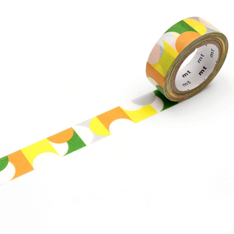 MT Deco Washi Tape Halbkreis Gelb Grün