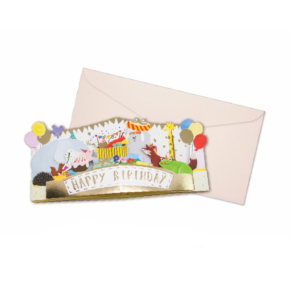 D'Won 3D Pop Up Card Happy Birthday Animal Parade