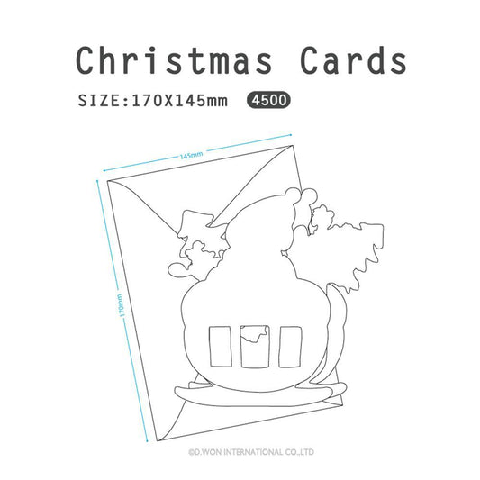 D'Won 3D Christmas Pop-Up Card - Santa On Ski