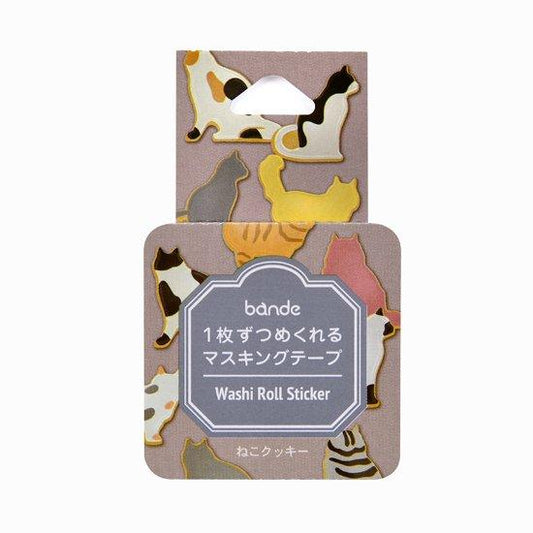Bande Washi Roll Sticker Cat Shaped Cookie