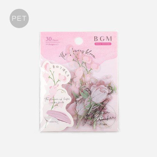 BGM Flowers Blossom Pink Clear Sticker