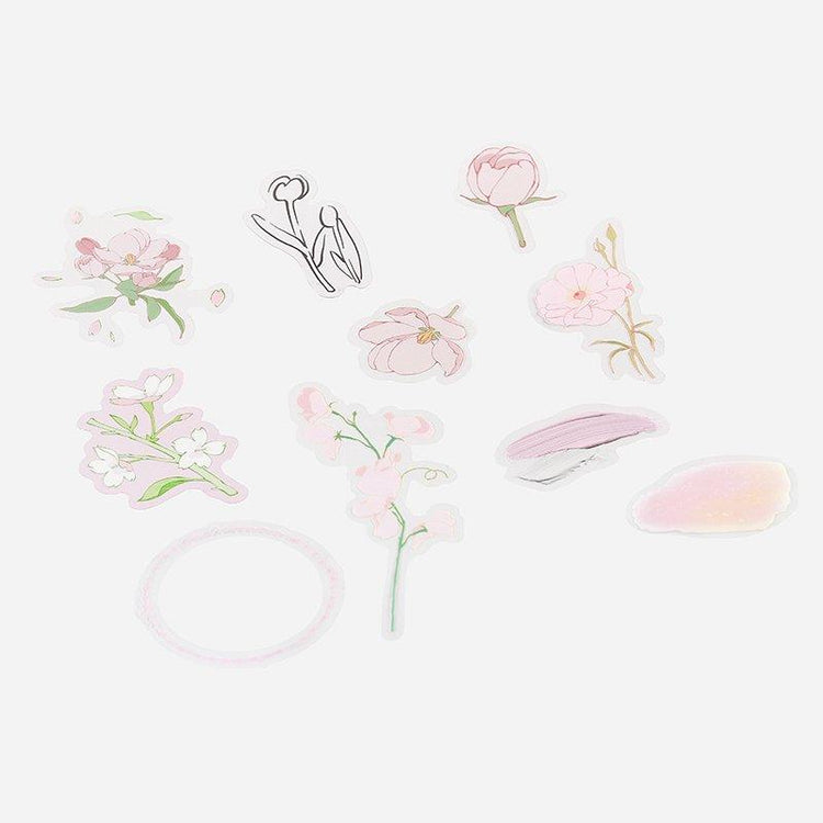 BGM Flowers Blossom Pink Clear Sticker