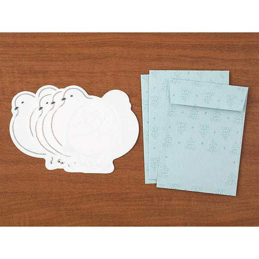 Midori Letter Set Die-Cut Animal - Grouse Pattern