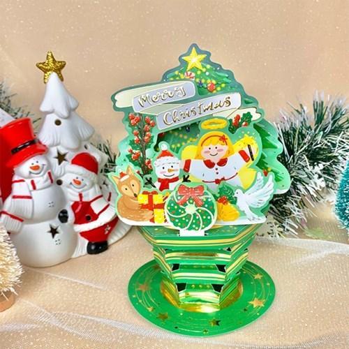 D'Won Merry Christmas Angel Tree Pop-up Card