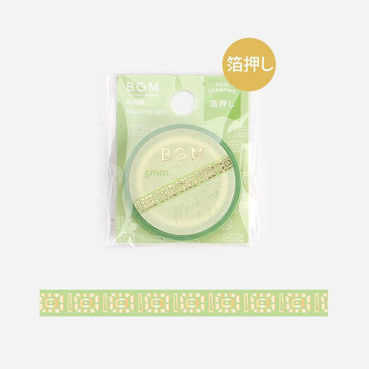 BGM Green Pattern Masking Tape