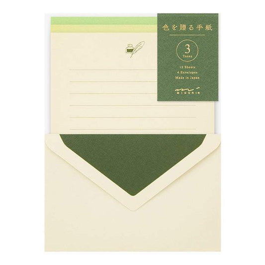 Midori Letter Set Gift Color - Green