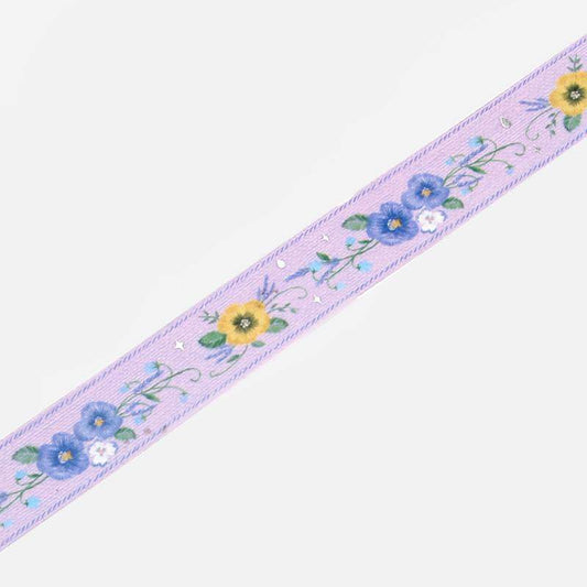 BGM Embroidered Violet Ribbon Washi Tape
