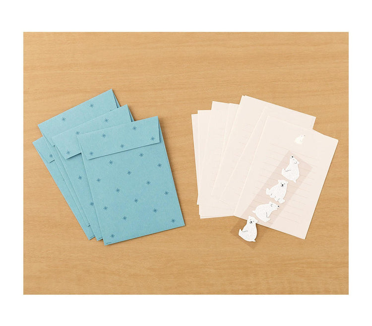 Midori Letter Set With Polar Bear Stickers