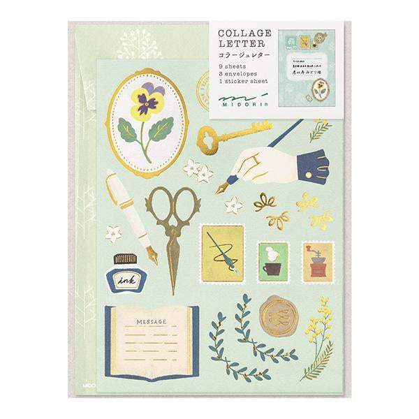 Midori Letter Set Collage - Stationery Pattern