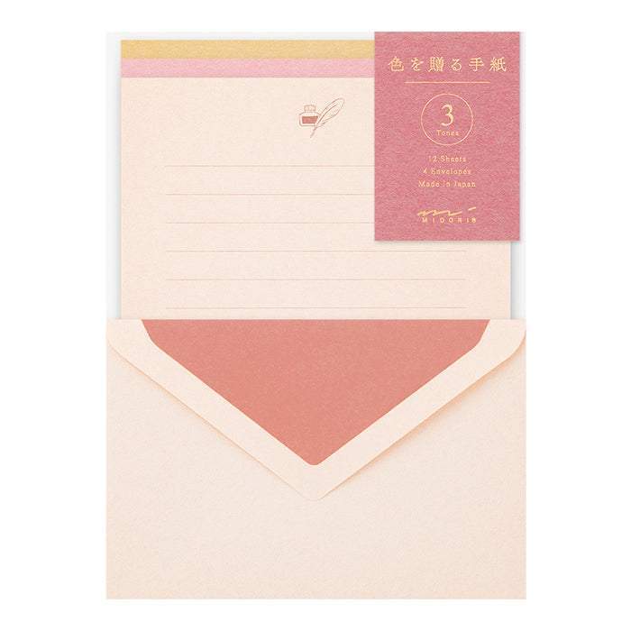 Midori Letter Set Gift Color - Pink