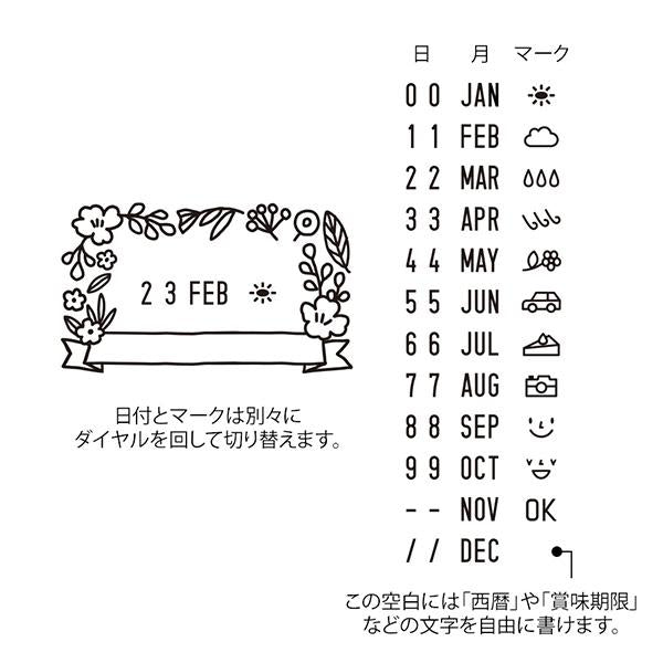 Midori Paintable Rotating Date Stamp Flowers