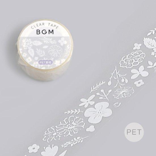 BGM White Flower Field Clear Tape