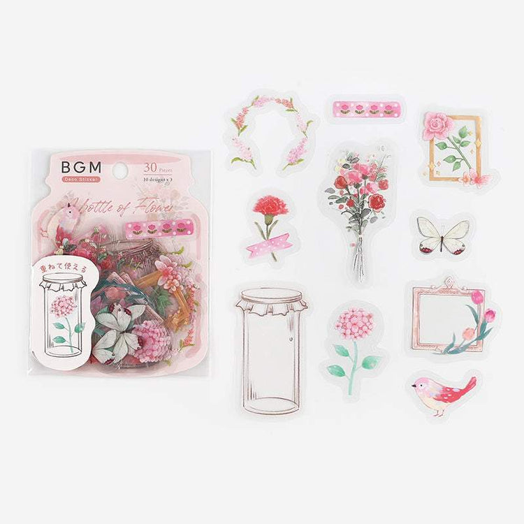 BGM Flowers Bloom in the Bottle, Pink Clear Seal