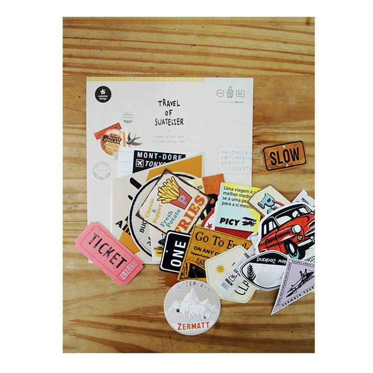 Suatelier Travel Luggage Sticker Pack - Vintage Labels