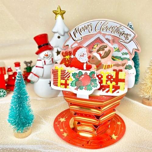 D'Won Merry Christmas Santa Rudolph Pop-up Card