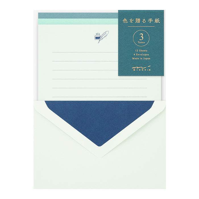 Midori Letter Set Gift Color - Blue