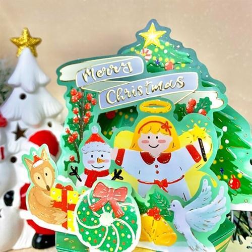 D'Won Merry Christmas Angel Tree Pop-up Card