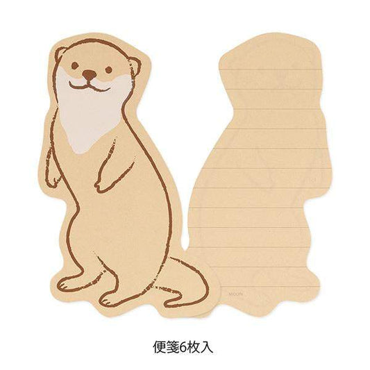 Midori Letter Set Die-Cut Animal - Otter Pattern