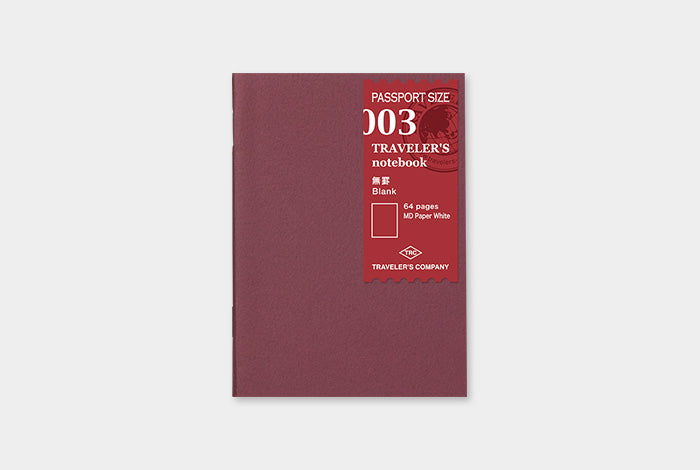 Traveler&#39;s Notebook Refill 003 (Passport Size) - Blank | Washi Wednesday