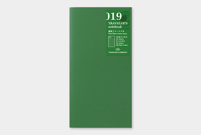 Traveler&#39;s Notebook Refill 019 (Regular Size) - Weekly Diary + Memo | Washi Wednesday