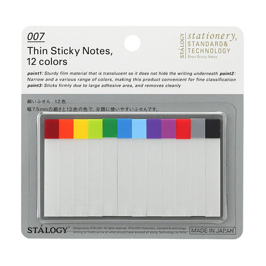 Stalogy Thin Sticky Notes 12 colors
